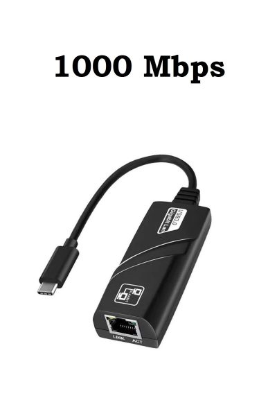 Bilgisayar Uyumlu Type-c To Rj45 Ethernet Çevirici Dönüştürücü Adaptör Destekli 1000Mbps