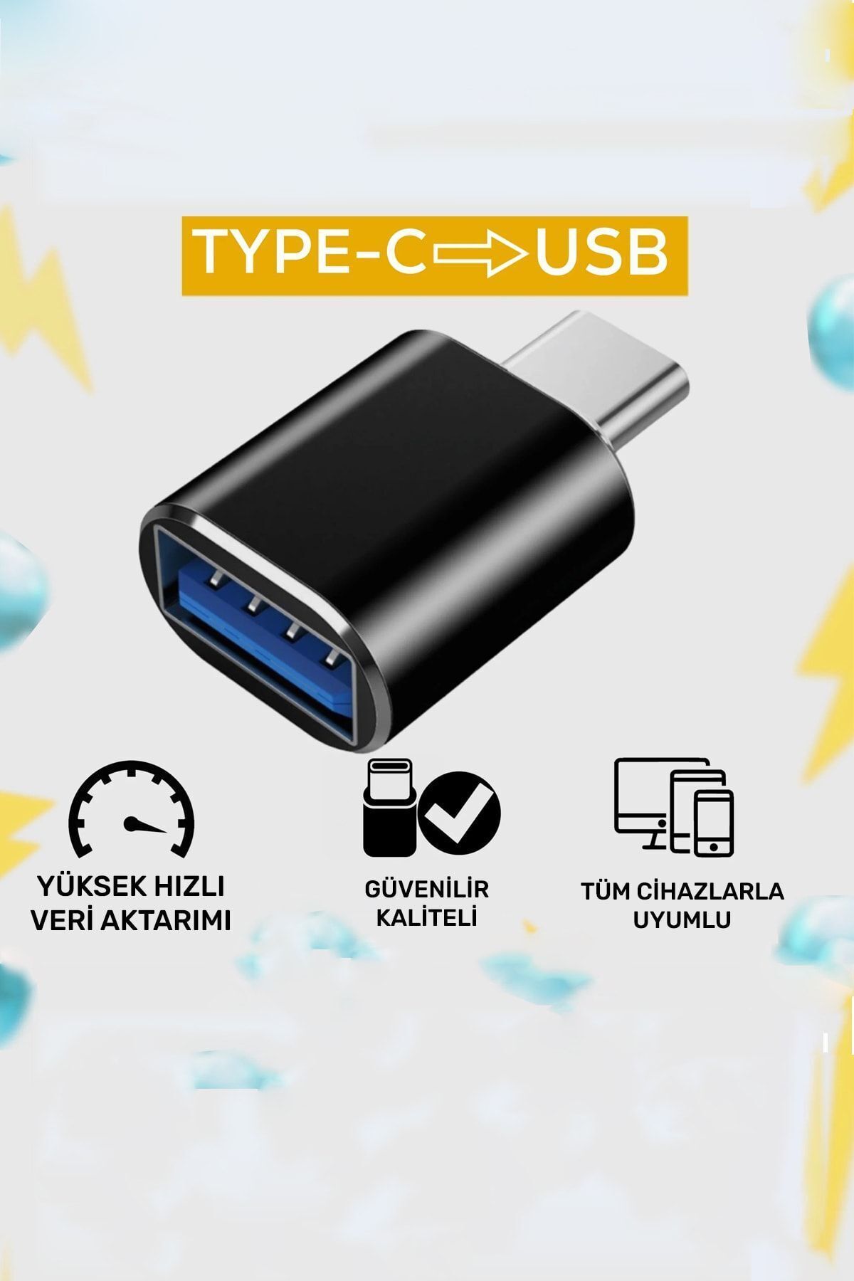 Type-c To Usb Adapter Usb'ye Dönüştürücü Adaptör Macbook Uyumlu