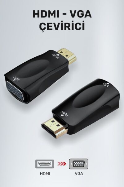 Hdmi to Vga Çevirici Dönüştürücü Adaptör