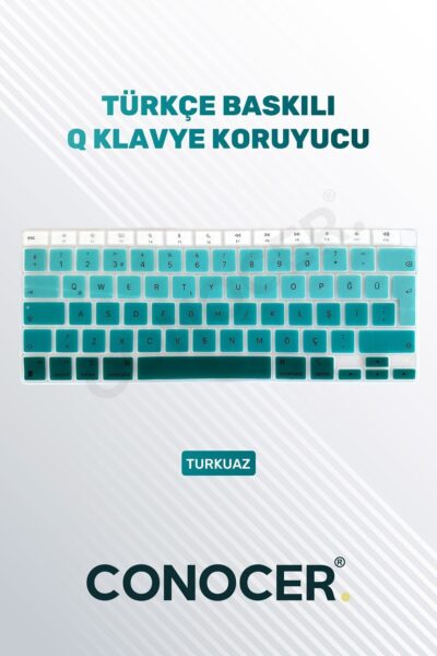 Macbook Air 2020 13 Inc M1 A2337 / A2179 Uyumlu Türkçe Q Klavye Slim Klavye Koruyucu Kılıf