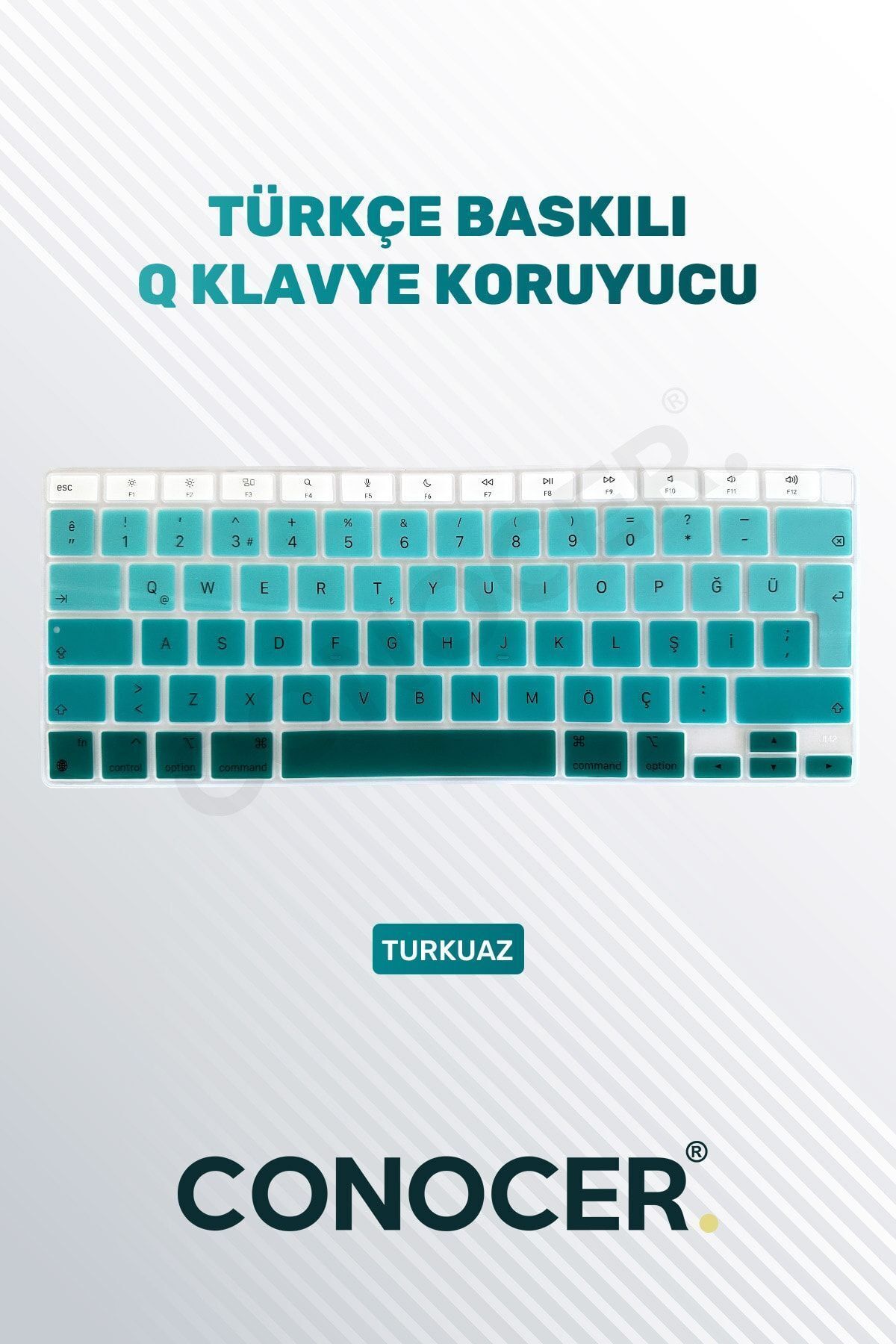 Macbook Air 2020 13 Inc M1 A2337 / A2179 Uyumlu Türkçe Q Klavye Slim Klavye Koruyucu Kılıf