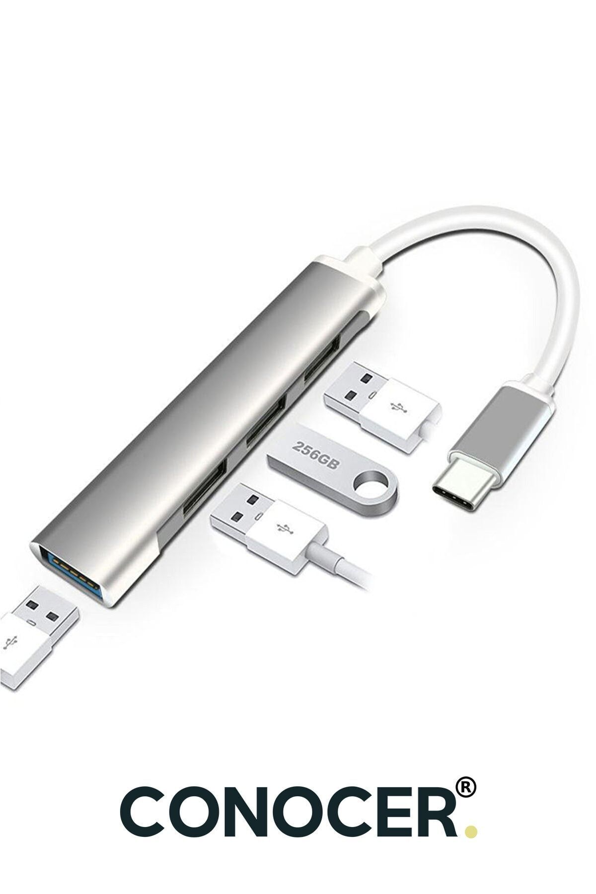 Type C 4 Girişli Usb Hub Çoğaltıcı Dönüştürücü (MACBOOK PRO-AİR IPAD PRO-AİR)