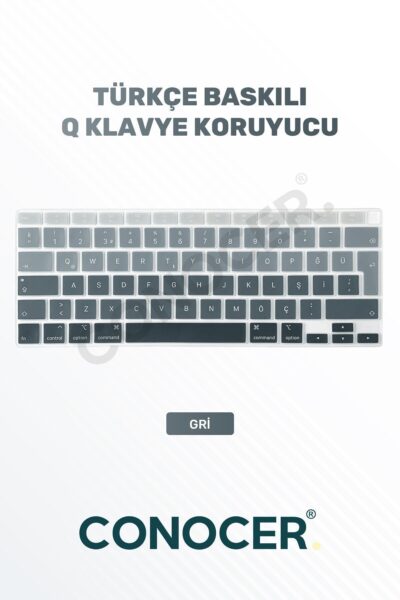 Macbook Air 2020 13 Inc M1 A2337 / A2179 Uyumlu Türkçe Q Klavye Slim Klavye Koruyucu Kılıf