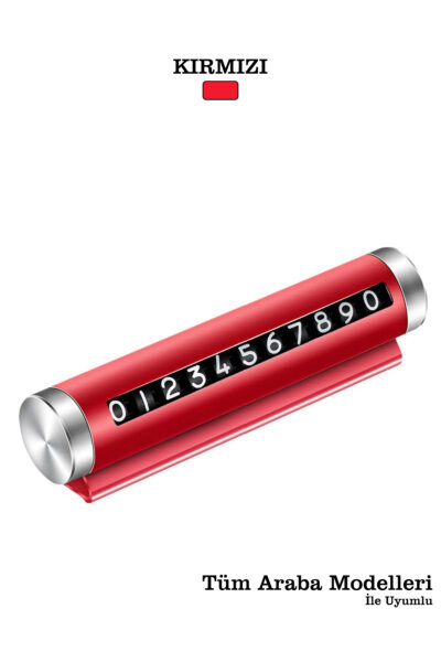 Alüminyum Kasa Çevirmeli Araç Içi Park Telefon Numaratörü Park Numarası Parkmatik Siyah