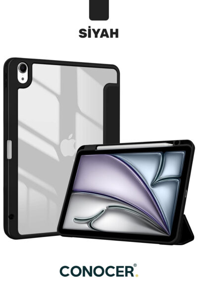 iPad 11 A16 2025 10. Nesil 10.9 Tablet Kılıfı Kalem Bölmeli, Uyku Modlu, Katlanır, Tri Folding Stand
