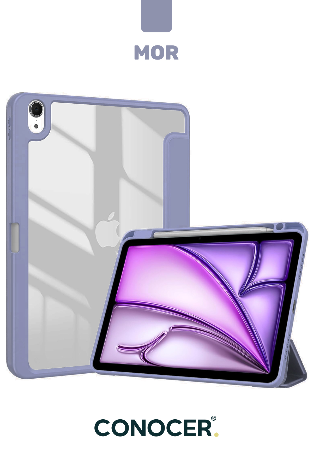 iPad 11 A16 2025 10. Nesil 10.9 Tablet Kılıfı Kalem Bölmeli, Uyku Modlu, Katlanır, Tri Folding Stand