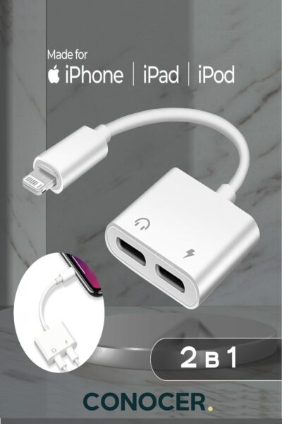 Apple Iphone Ipad Uyumlu (2 ADET LİGHTNİNG) Şarj Ve Kulaklık Bluetooth'lu Lightning Adaptör